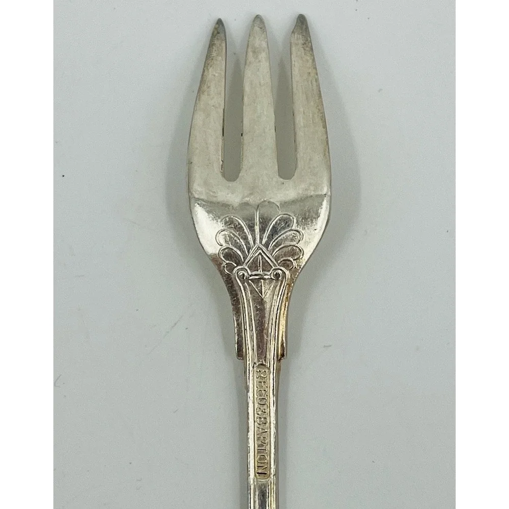 Reed and Barton Kings Cocktail Fork Silver Plate Vintage Antique 6 Inches